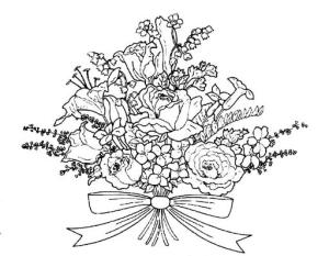 Buket boyama sayfası,  coloring page, Düğün buketi, 