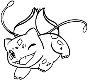 Bulbasaur boyama sayfası,  coloring page, Mutlu Bulbasaur, 