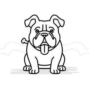 Buldog boyama sayfası,  coloring page, Temel buldog, 