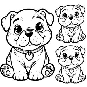 Buldog boyama sayfası,  coloring page, Sevimli buldog çizimi, 