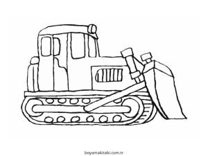 Buldozer boyama sayfası – sanatsal çalışma, çocuklar için