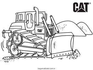 Buldozer boyama sayfası – çocuk aktivitesi, PDF indir