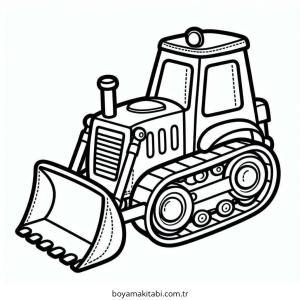 Buldozer boyama sayfası – sanatsal çalışma, çocuklar için