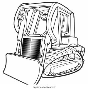 Buldozer boyama sayfası – çocuk aktivitesi, PDF indir