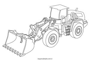 Buldozer boyama sayfası – keyifli zaman, renkli çizimler