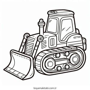 Buldozer boyama sayfası – boyama etkinliği, çocuk aktivitesi