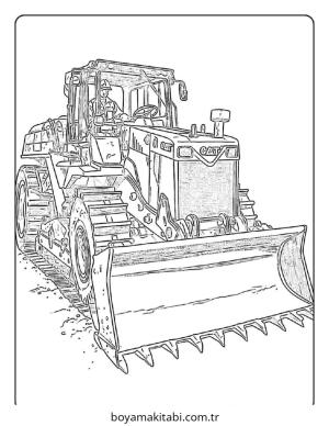 Buldozer boyama sayfası – eğitici aktivite, yaratıcılık