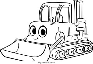 Buldozer boyama sayfası – eğitici aktivite, yaratıcılık