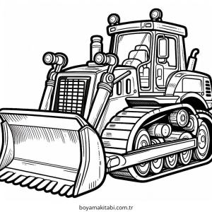 Buldozer boyama sayfası – okul öncesi, evde etkinlik
