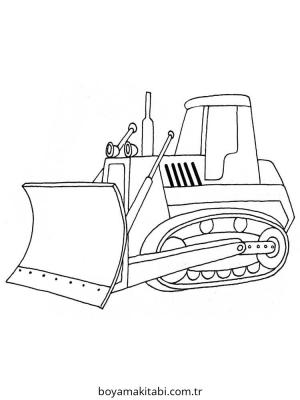 Buldozer boyama sayfası – boyama etkinliği, çocuk aktivitesi