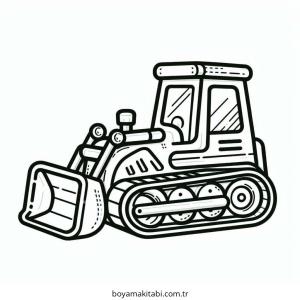 Buldozer boyama sayfası – boyama çalışması, yaratıcılığı geliştirir