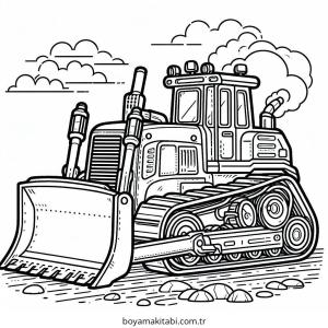 Buldozer boyama sayfası – kolay boyama, eğitici aktivite