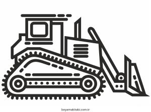 Buldozer boyama sayfası – eğitici aktivite, yaratıcılık