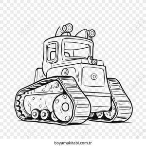 Buldozer boyama sayfası – yaratıcılık, eğlenceli etkinlik
