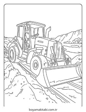 Buldozer boyama sayfası – ücretsiz yazdır, boyama etkinliği