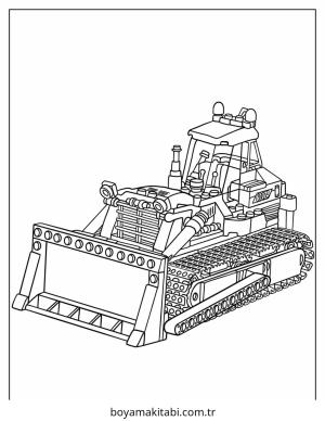 Buldozer boyama sayfası – çocuk aktivitesi, PDF indir