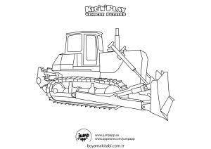 Buldozer boyama sayfası – boyama çalışması, yaratıcılığı geliştirir