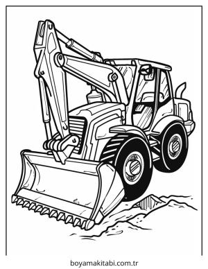Buldozer boyama sayfası – keyifli zaman, renkli çizimler