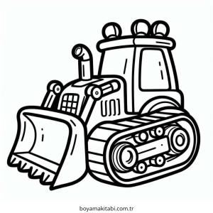 Buldozer boyama sayfası – boyama çalışması, yaratıcılığı geliştirir