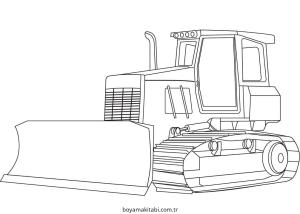 Buldozer boyama sayfası – evde etkinlik, ücretsiz yazdır