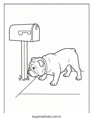 Bulldog boyama sayfası – eğlenceli etkinlik, el becerilerini geliştirir
