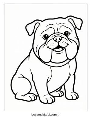 Bulldog boyama sayfası – evde etkinlik, ücretsiz yazdır