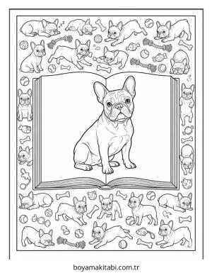 Bulldog boyama sayfası – boyama çalışması, yaratıcılığı geliştirir