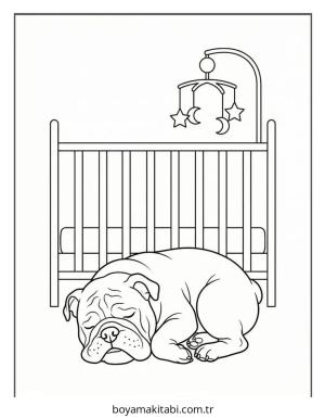 Bulldog boyama sayfası – yaratıcılık, eğlenceli etkinlik