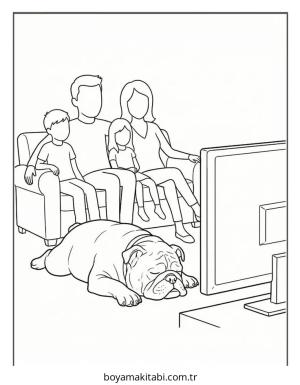 Bulldog boyama sayfası – yaratıcılığı geliştirir, keyifli zaman