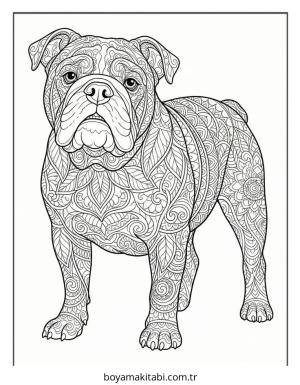 Bulldog boyama sayfası – eğlenceli etkinlik, el becerilerini geliştirir
