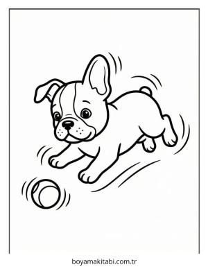 Bulldog boyama sayfası – basit çizim, kolay boyama
