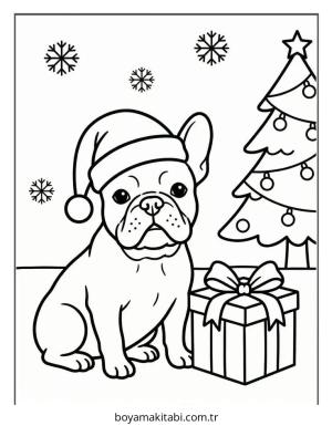 Bulldog boyama sayfası – sanatsal çalışma, çocuklar için