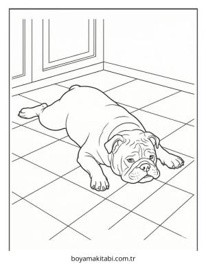 Bulldog boyama sayfası – yaratıcılık, eğlenceli etkinlik