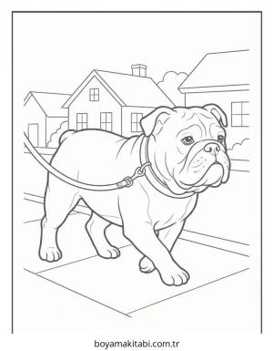 Bulldog boyama sayfası – kolay boyama, eğitici aktivite