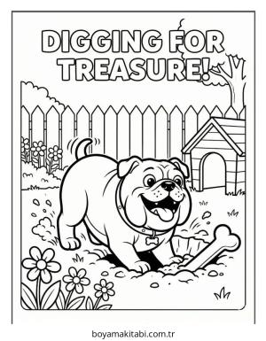 Bulldog boyama sayfası – el becerilerini geliştirir, boyama çalışması