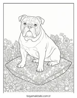 Bulldog boyama sayfası – boyama etkinliği, çocuk aktivitesi