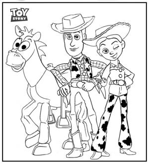 Bullseye boyama sayfası,  coloring page, Woody, Jessie ve Bullseye, 