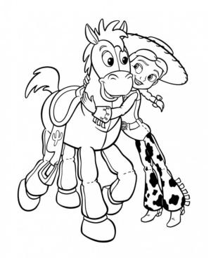 Bullseye boyama sayfası,  coloring page, Jessie Bullseye’a Sarılır, 