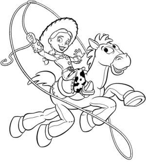 Bullseye boyama sayfası,  coloring page, Jessie, Diana’ya Biniyor, 