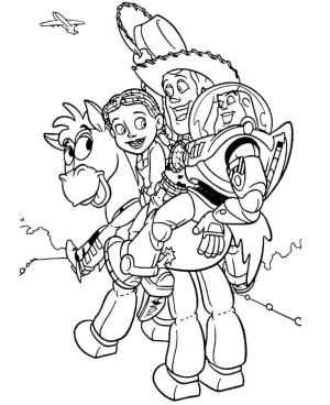 Bullseye boyama sayfası,  coloring page, Diana, Jessie ve Buzz ile, 