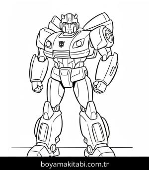 Bumblebee boyama sayfası – çizgi film temalı, basit çizim