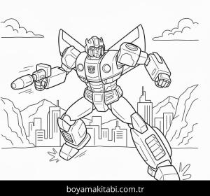 Bumblebee boyama sayfası – çocuk aktivitesi, PDF indir