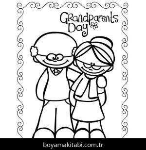 Büyükanne ve Büyükbaba Günü boyama sayfası – boyama çalışması, yaratıcılığı geliştirir