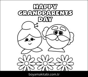 Büyükanne ve Büyükbaba Günü boyama sayfası – boyama etkinliği, çocuk aktivitesi