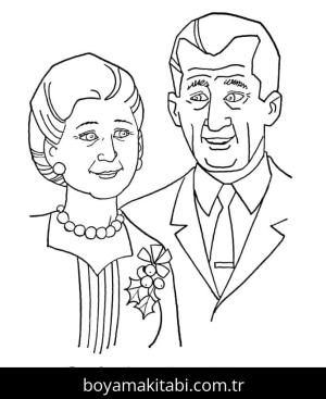 Büyükanne ve Büyükbaba Günü boyama sayfası – sanatsal çalışma, çocuklar için