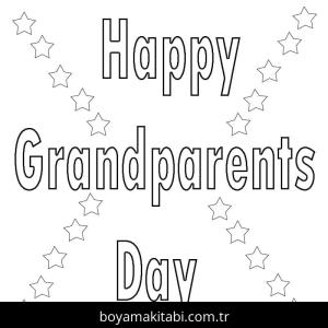 Büyükanne ve Büyükbaba Günü boyama sayfası – çocuk aktivitesi, PDF indir