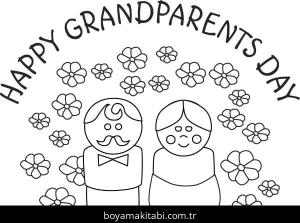 Büyükanne ve Büyükbaba Günü boyama sayfası – renkli çizimler, okul öncesi