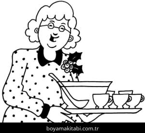 Büyükanne ve Büyükbaba Günü boyama sayfası – çocuklar için, çizgi film temalı