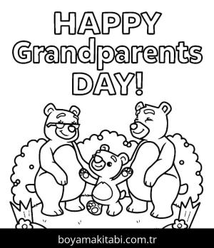 Büyükanne ve Büyükbaba Günü boyama sayfası – eğitici aktivite, yaratıcılık