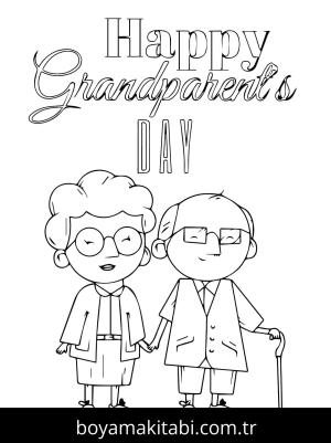 Büyükanne ve Büyükbaba Günü boyama sayfası – evde etkinlik, ücretsiz yazdır